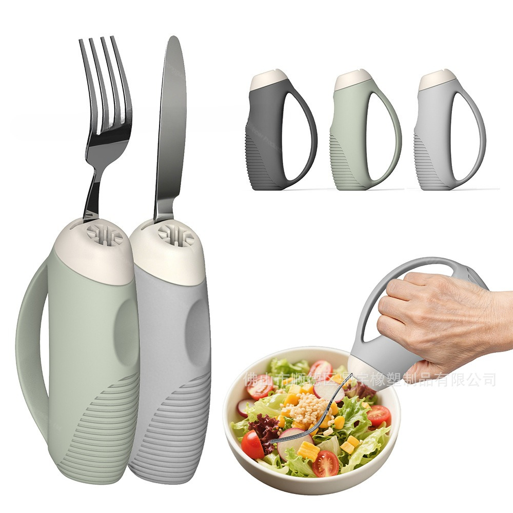 Health Wellness Lifestyle - مقبض أدوات المائدة المضاد للاهتزاز لكبار